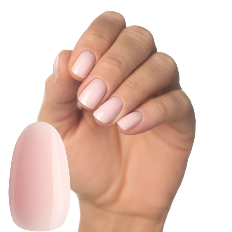 Russian manicure with Luminary sheer pink gel nail polish