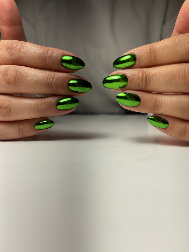 NOCTÍS Green metallic chrome nail powder