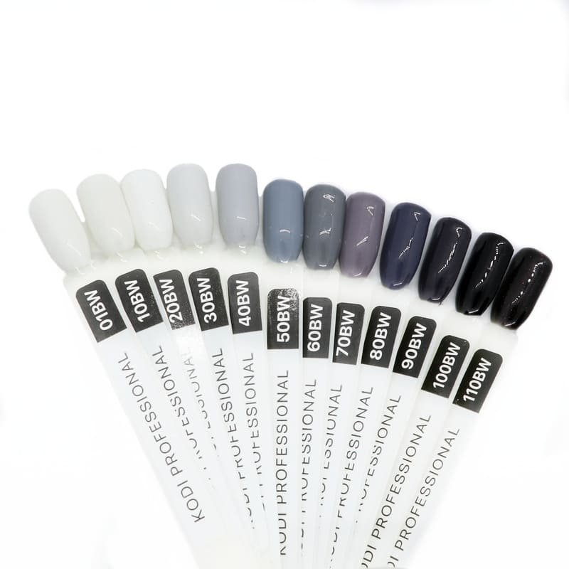 KODI Black & White Collection classic black gel nail polish BW100, 8ml
