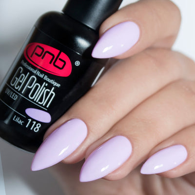 PNB Purple lilac gel nail polish for a Russian manicure
