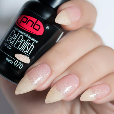 PNB Nude sheer gel nail polish for a Russian manicure