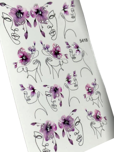 INKVICTUS Flower waterslide nail decals for manicures and pedicures