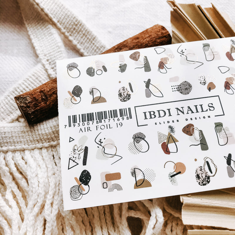 Abstract geometric IBDI nail decals for nail art