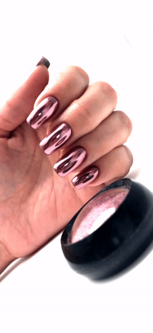 BOJUN NOCTÍS Pink Rose Chrome Metallic Pigment Powder, Nail Art