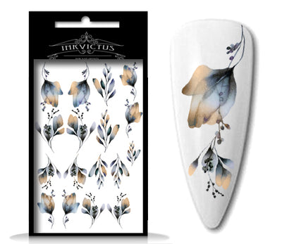 INKVICTUS Waterslide nail decals for manicures and pedicures with flower designs
