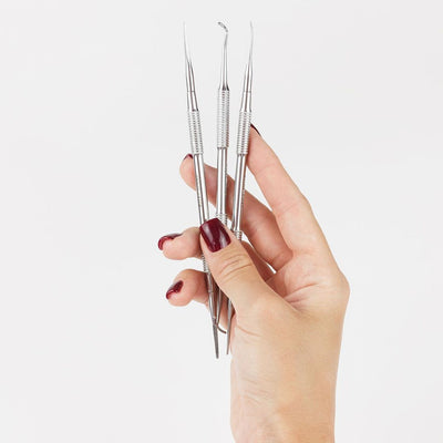 Russian manicure cuticle pusher, 3 types of pushers. Used for manicure and pedicure. double sided curette 