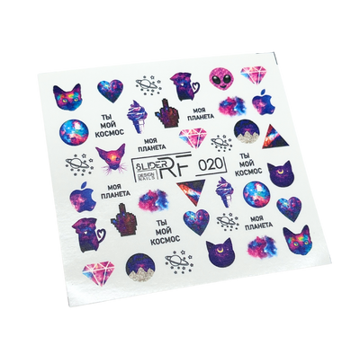 Slider RF 020 nail art stickers space