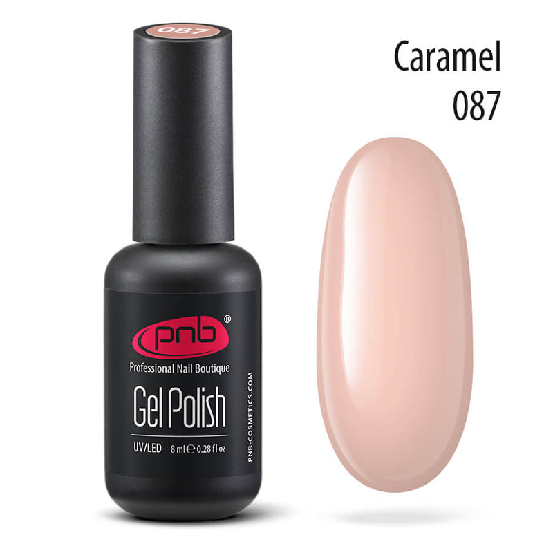 Caramel gel nail polish for a Russian manicure