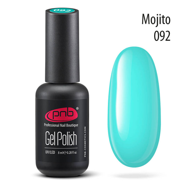 PNB 092 Mojito, Turquoise gel polish for Russian nails