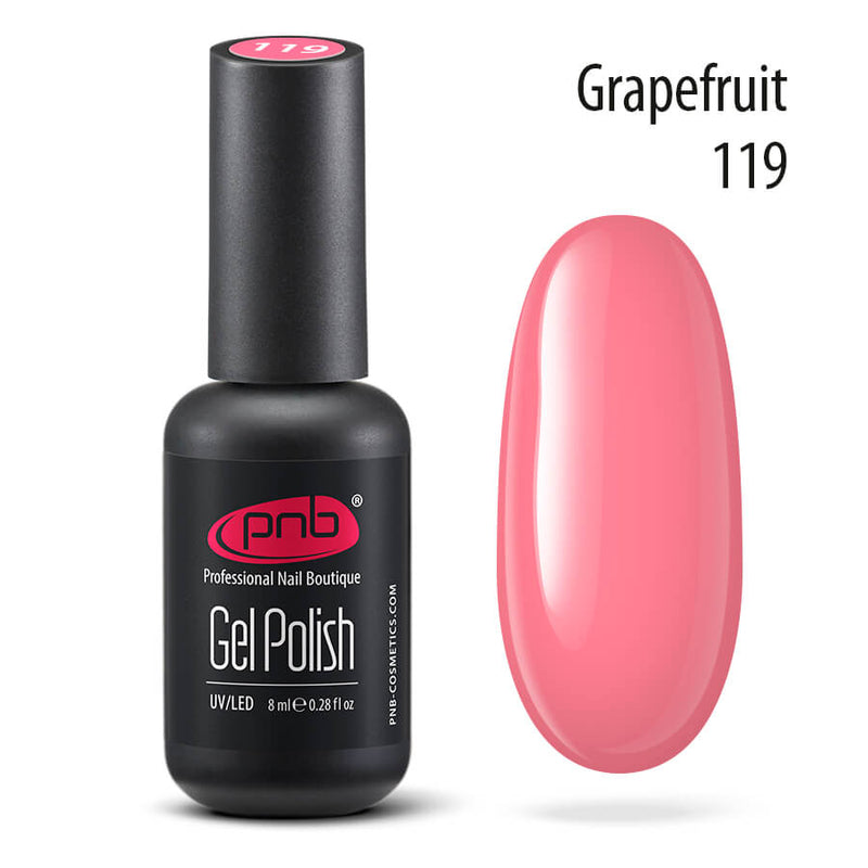 8ml bottle of pink grapefruit gel polish for Russian nails