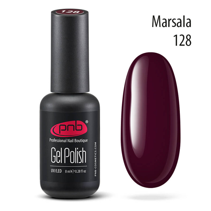 Marsala gel nail polish for a Russian pedicure
