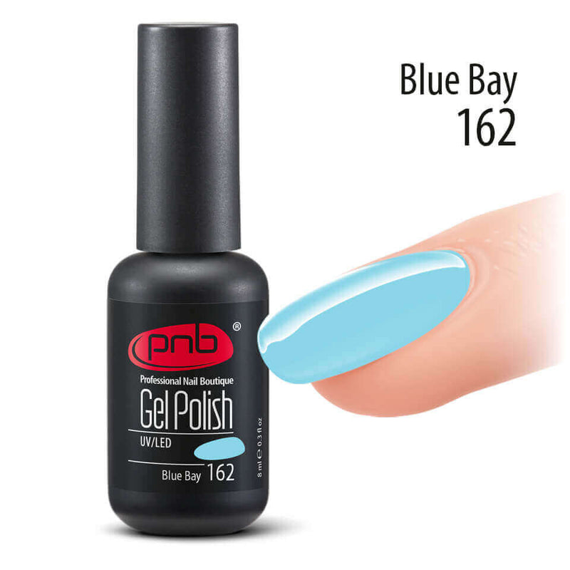 PNB Baby blue gel nail polish for a Russian manicure