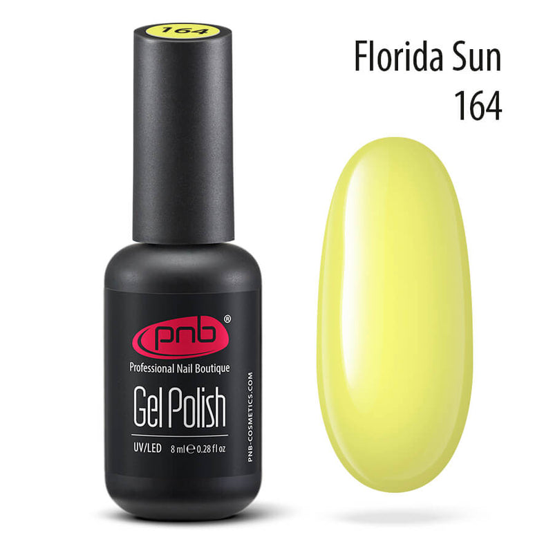 PNB Yellow gel polish for a Russian maniucre. 8ml Florida Sun