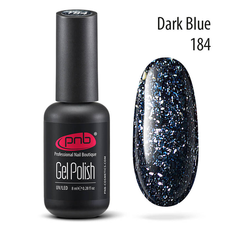 PNB Sparkling blue gel nail polish for a Russian manicure