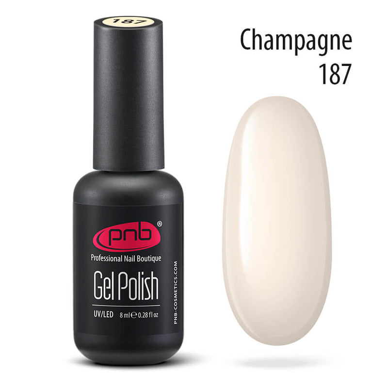 PNB Champagne gel nail polish for a Russian manicure
