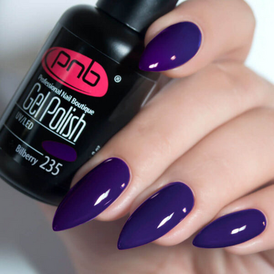 Purple PNB gel nail polish for Russian manicure