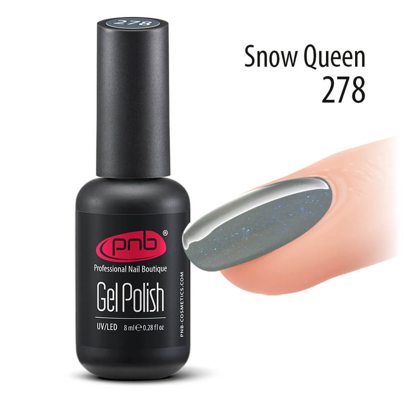 PNB Grey sparkling gel nail polish for a Russian manicure