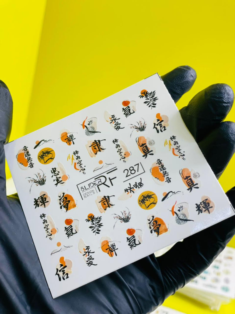 Slider.RF Chinese calligraphy nail decals / sliders 287