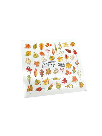 Slider RD 288 autumn leaves nail art design stickers