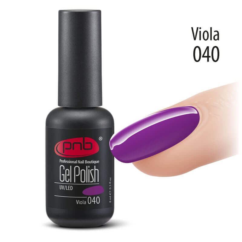 PNB Purple gel nail polish for a Russian manicure