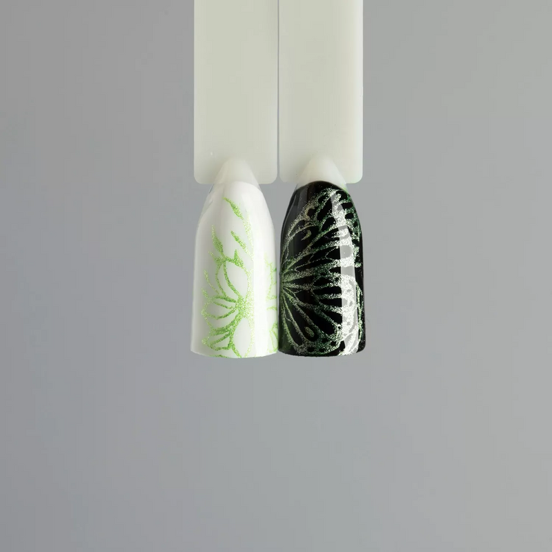 Stamping nail art gel color polish green for Russian nails