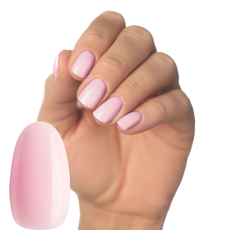 Manicure with Luminary nail systems drive light pink nail polish