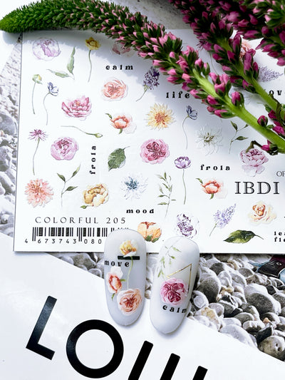 IBDI flower nail decals for tropical nails