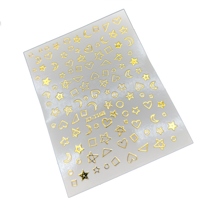 Gold foil nail stickers for a Russian manicure and pedicure