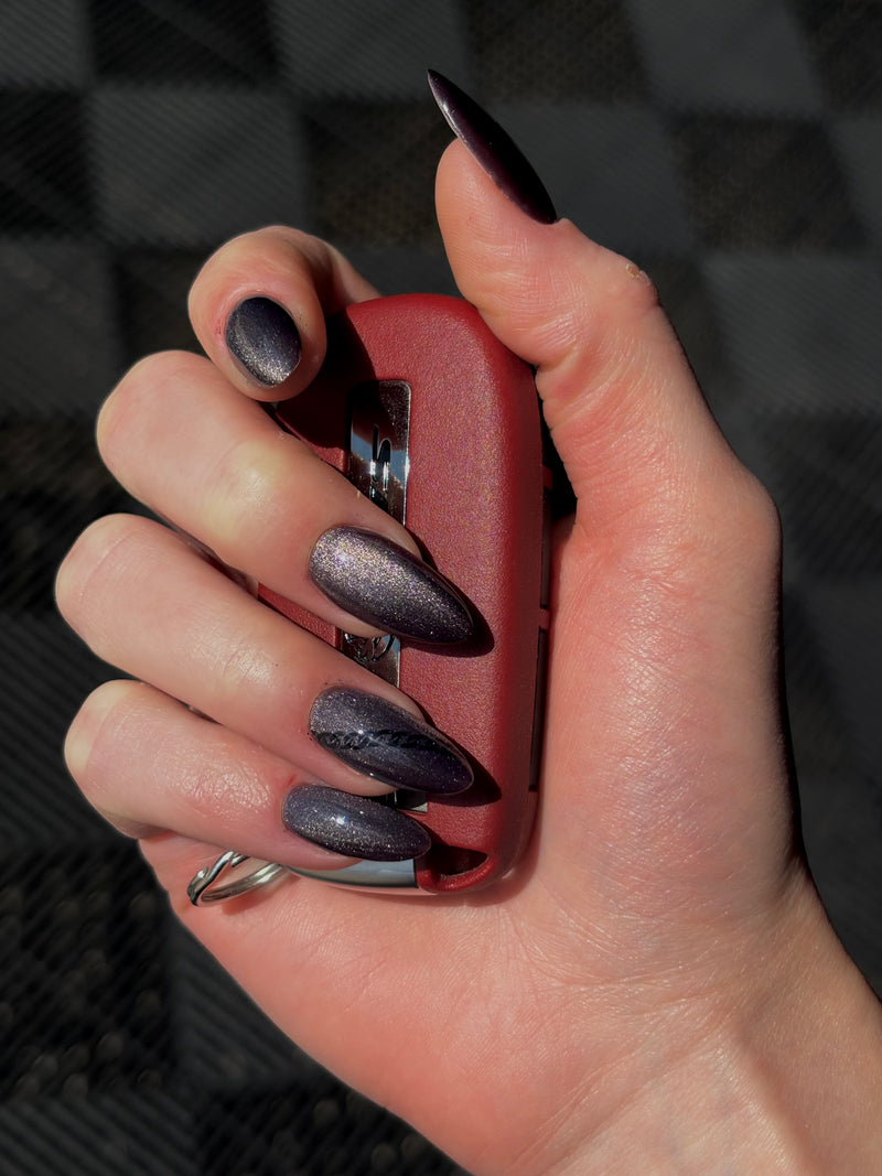 ICEGEL black cat eye russian manicure