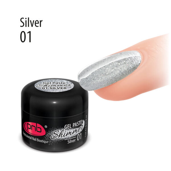PNB Shimmer Gel Paste PNB Silver 01, 5 ml