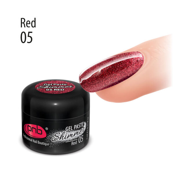 PNB Shimmer Gel Paste PNB Red 05, 5 ml