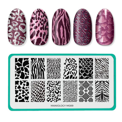 Maniology animal instinct nail stamping plate, m089, animal print nail stamping plate