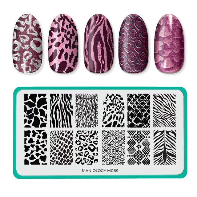 Maniology animal instinct nail stamping plate, m089, animal print nail stamping plate