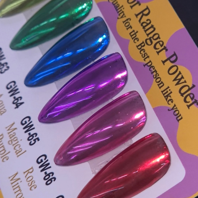 ICEGEL Mirror Ranger Glow Chrome Powder 6 Colors (GW62-GW67)
