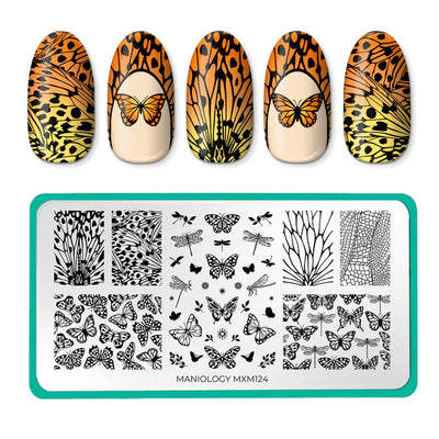 Maniology nail stamping plate mxm124 Ballet of Wings