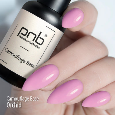 PNB Camouflage base coat Orchid purple gel nail polish