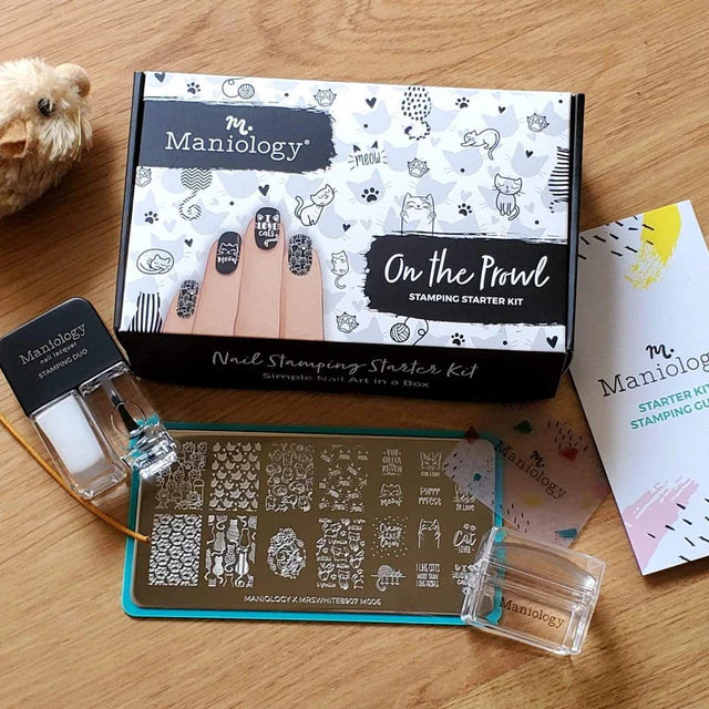 Maniology cat themed on the prowl nail stamping starter kit 102