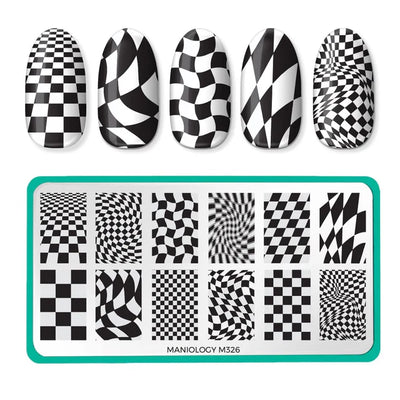 Maniology checkmate nail stamping plate, m326