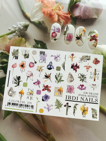 IBDI flower nail decals for tropical nails