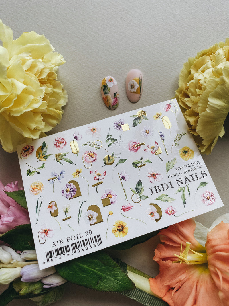 Nail decals for flower nails