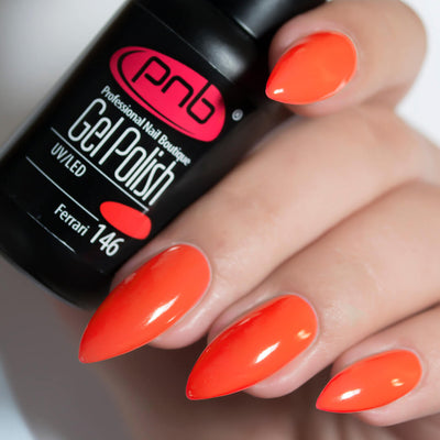 PNB Ferrari red gel nail polish for a Russian manicure, perfect for your summertime nail art