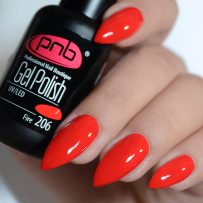 PNB Red gel nail polish for a Russian manicure or pedicure