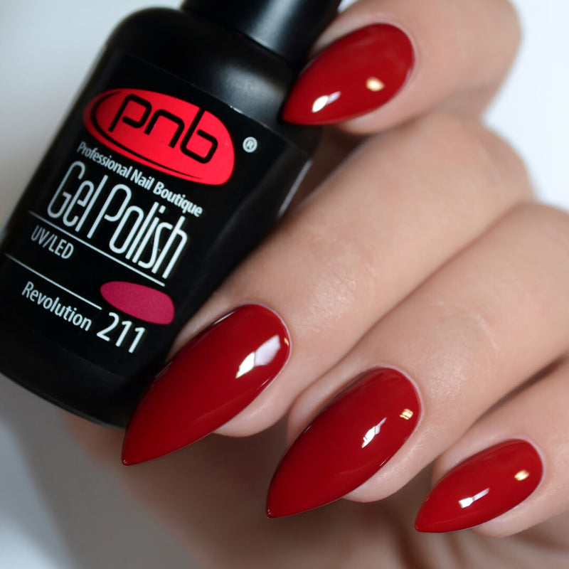 PNB Red gel nail polish for a Russian manicure or pedicure