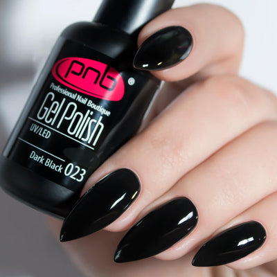 PNB black gel nail polish for a Russian manicure