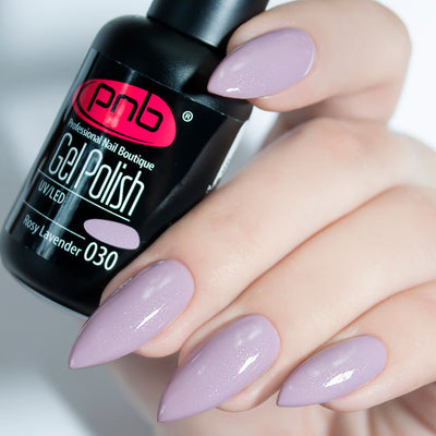 PNB purple gel nail polish for a Russian pedicure