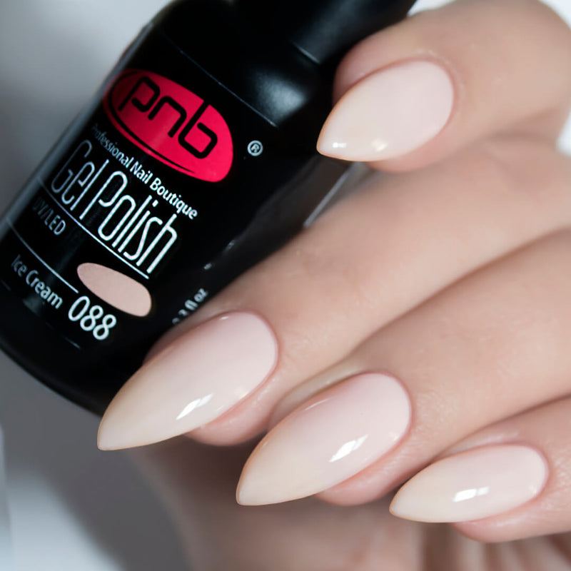 PNB Beige gel nail polish for a Russian manicure