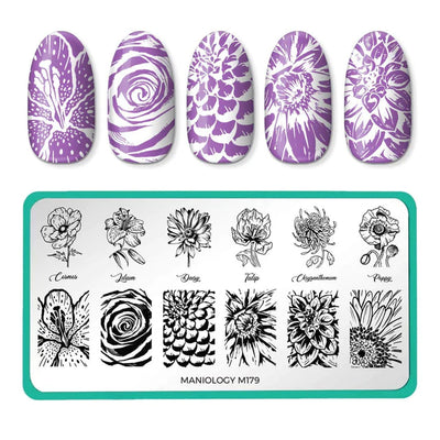 Maniology grow with love nail stamping plate, m179