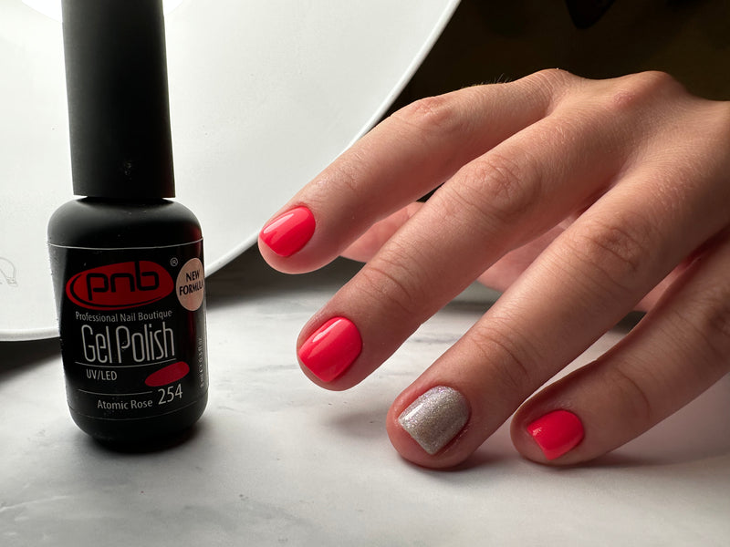 PNB Atomic Rose bright pink coral gel nail polish 254