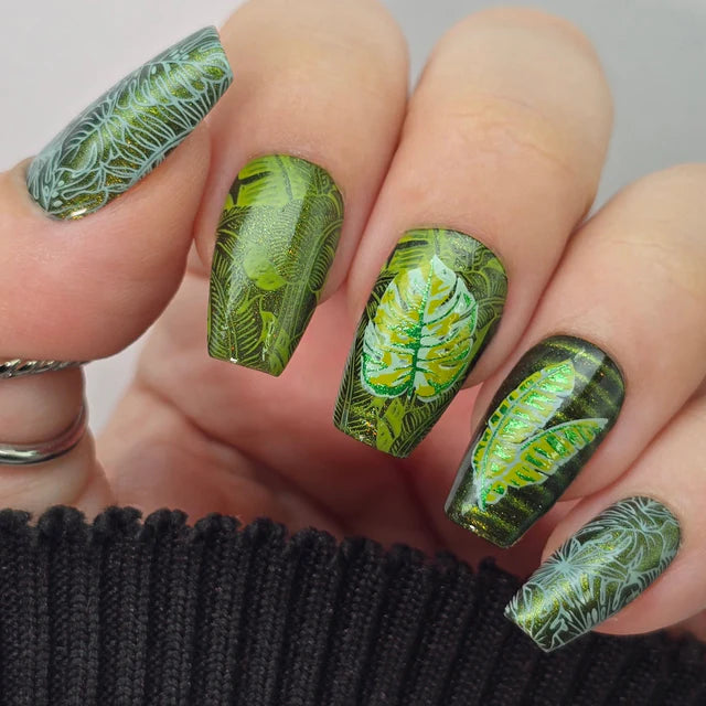 Lush layers stamping nail plate example 
