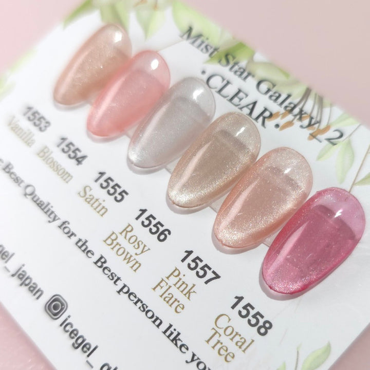 6色　Mist Star Galaxy 2 CLEAR ICEGEL made ICEGEL Translucent Galaxy Gel Polish | 6 Colors – NashlyNails